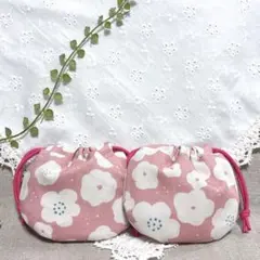 ミニミニ巾着2個セット✨北欧風花柄