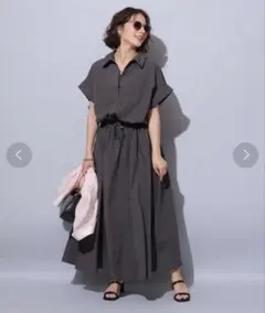 新品未使用 Arpege story 半袖ドロストシャツワンピース Sサイズ