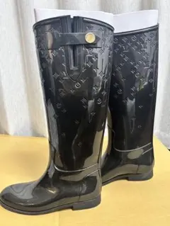 LOUIS VUITTON モノグラム レインブーツ ブラック　37