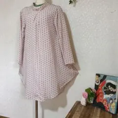 着物リメイク幾何学模様の長袖チュニック