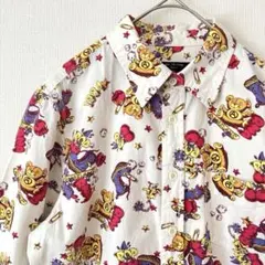 RNA シャツ　クマちゃん柄　POP PUNK総柄　ブラウス