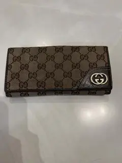 Gucci グッチ　GGパターン 長財布 ベージュ/ブラウン