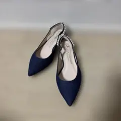 DIANA　バックストラップパンプス　フラットシューズ 　パール24.5cm