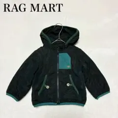 【ラグマート】フード付きダウンジャケット(90)タグ刺繍 カジュアル 中綿 黒