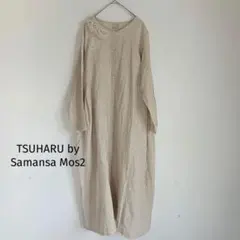 TSUHARU アンティークレースギャザーワンピース リネン混 キナリのサムネイル