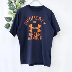 美品✨ アンダーアーマー Tシャツ ネイビー ロゴ プリント 半袖 スポーツのサムネイル
