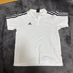 adidas ホワイト ポロシャツ ストライプ