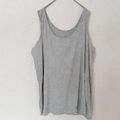グレー タンクトップ 【3XL】トップス 無地 レディース 大きめ プラスサイズ