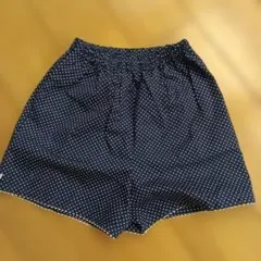 【ファミリア】ネイビー・ドット リボン付きハーフパンツ