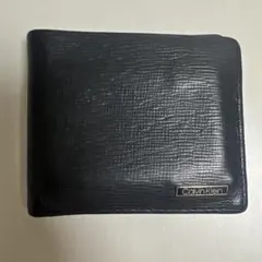 Calvin Klein 黒 レザー 二つ折り財布
