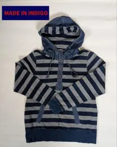 MADE IN INDIGO★インディゴストライプパーカー