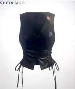 SHEIN フェイクレザー ベスト キャミ ミサミサ Y2K