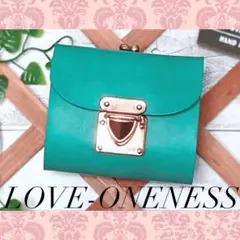 ❤【高級感×可愛い♪】大人オシャレながま口付き総本革ミニ財布♪大人ターコイズ