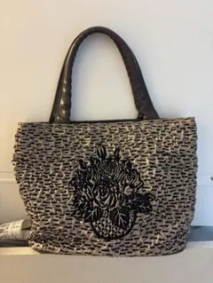 花柄刺繍トートバッグ
