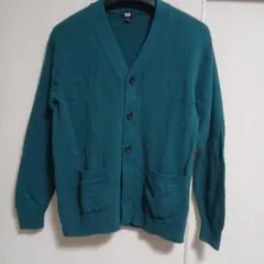 UNIQLO プレミアムラムウール カーディガン M　グリーン