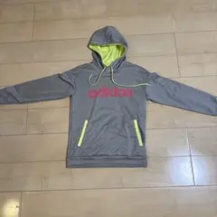 adidas フード付きパーカー M グレー/ライム