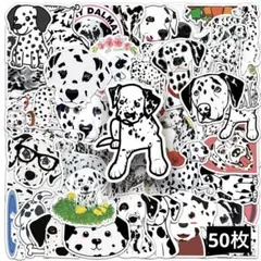 A133　ステッカー　お裾分け　フレークシール　海外　防水　犬　ダルメシアン