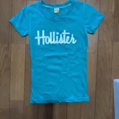 Hollister ロゴプリント Tシャツ ターコイズブルー Sのサムネイル