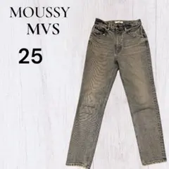 【美品】MOUSSY MVS ストレートデニム 25インチ ライトブルー