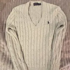 Polo Ralph Lauren ケーブルニットセーター XS グレー