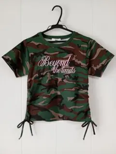 着用回数一回●WEGO 迷彩柄 半袖Tシャツ サイドリボン　フリーサイズのサムネイル