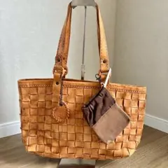 robita 本革 メッシュ トートバッグ イントレチャート ポーチ付きのサムネイル
