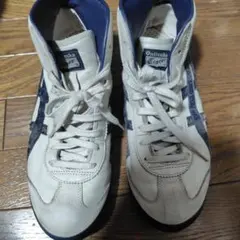 Onitsuka Tiger ハイカットスニーカー ホワイト ネイビー - メルカリ