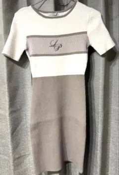 LIP SERVICE バイカラーリブニットワンピース