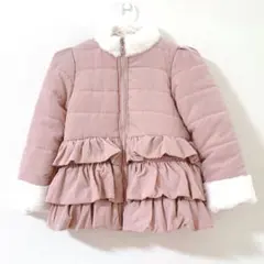 極美品❤️キッズ 中綿 コート ティアード ボア Aライン 厚手 アウター ピンク