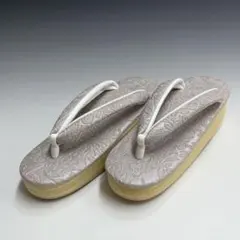 ≪菱屋カレンブロッソ×正絹御召鼻緒≫ カフェ草履 L寸スクエア no.3703 