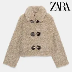 新品 ZARA トグルボタン フェイクファージャケット