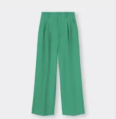 グリーン ワイドパンツ