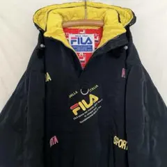 80s Fila ゆるダボ オーバーサイズ 秋冬フードジャンパー ユニセックス