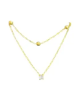 二重チェーン ゴールドネックレス