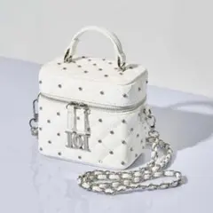 ダーリッチ完売品　キルティングビジュースクエアミニバッグ　ホワイト