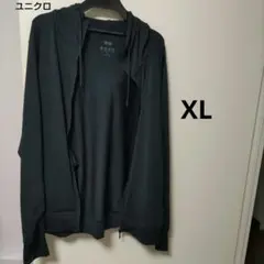 ユニクロエアリズムUVカットメッシュフルジップパーカー黒XL