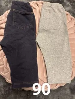 ユニクロ　ベビー　七分丈レギンスパンツ　 2色セット 90