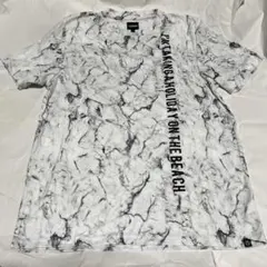 ARBN エアボーン 半袖Tシャツ マーブル柄 メッセージプリント 白 XLのサムネイル