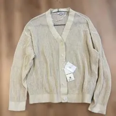 Anne's pocket 透かし編みニット　Vネックカーディガン シャンブル