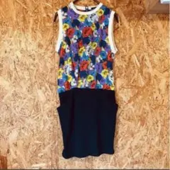 ROSE BUD ノースリーブ　ミニスカートワンピース　生地切替　シースルーのサムネイル