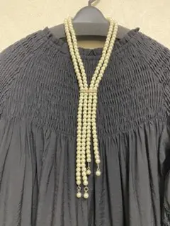 パール2連ネックレス　フェイクパール