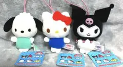 ポチャッコ・ハローキティ・クロミ　ぬいぐるみマスコットセット　プライズ