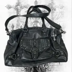 y2k グランジ ゴシック パンク スタッズ スカル 十字架 ハンドバッグ