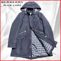 【BURBERRY BLACK LABEL】ダウンコート ノバチェック 黒 LL