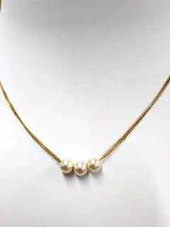 M2500492ゴールドメッキチェーン パールネックレス