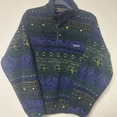 [美品]希少なネイティブ柄 90's パタゴニア スナップT フリース