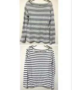 UNIQLO ユニクロ ボーダー長袖カットソー 2枚セット Mサイズ