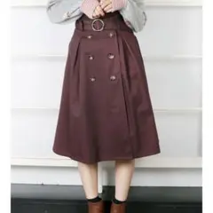 美品 dazzlin トレンチミモレスカート ブラウン S