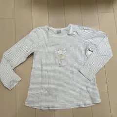 美品　petit mainストライプ 長袖カットソー ウサギ 130サイズ