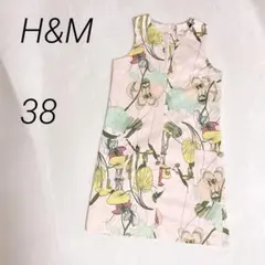 H＆M　花柄ノースリーブワンピース　ボタニカル柄 　ミニ　タイトのサムネイル